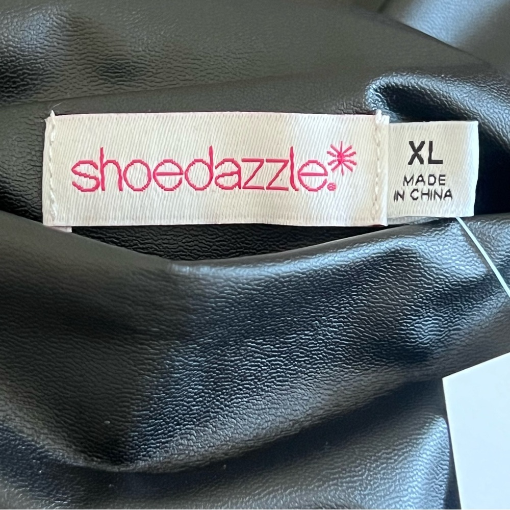 Shoe Dazzle Black Faux Leather Leggings - Picture 2 of 6